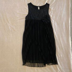 Cherokee Girls Black Dress With Pleated Skirt And Sequined Bodice